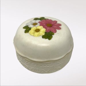Vintage | Round White Floral Trinket Dish